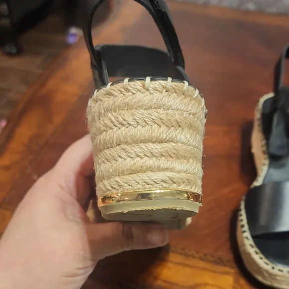 Franco Sarto Black Espadrille Wedges - Picture 5 of 10